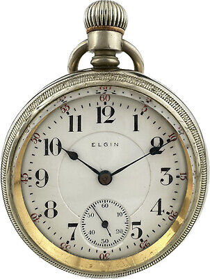 Antique 18 Size Elgin 21 Jewel Mechanical Railroad Pocket Watch Grade 349 Runs