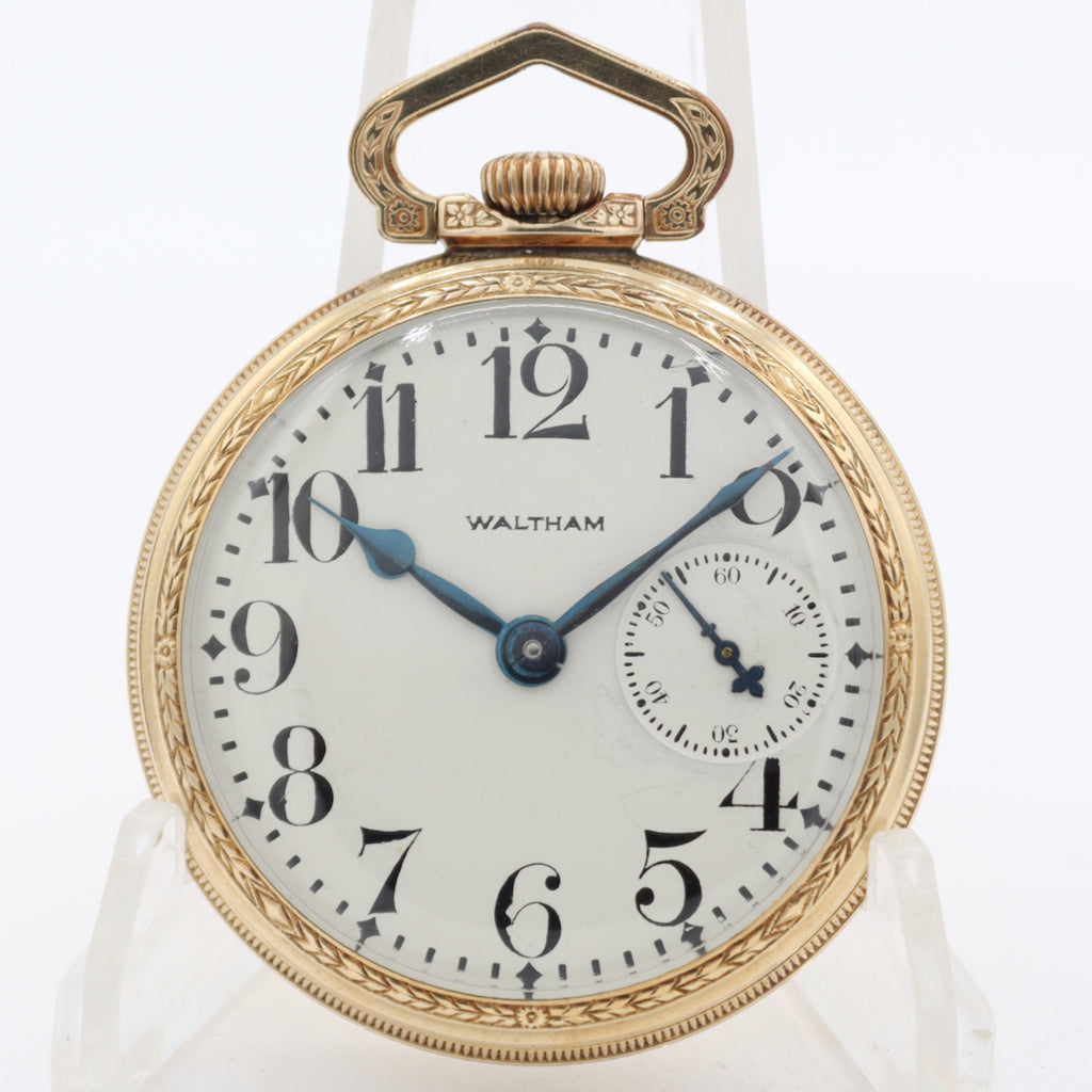 Antique 1913 Waltham 23j Mechanical Pocket Watch Vanguard 10k RGP USA