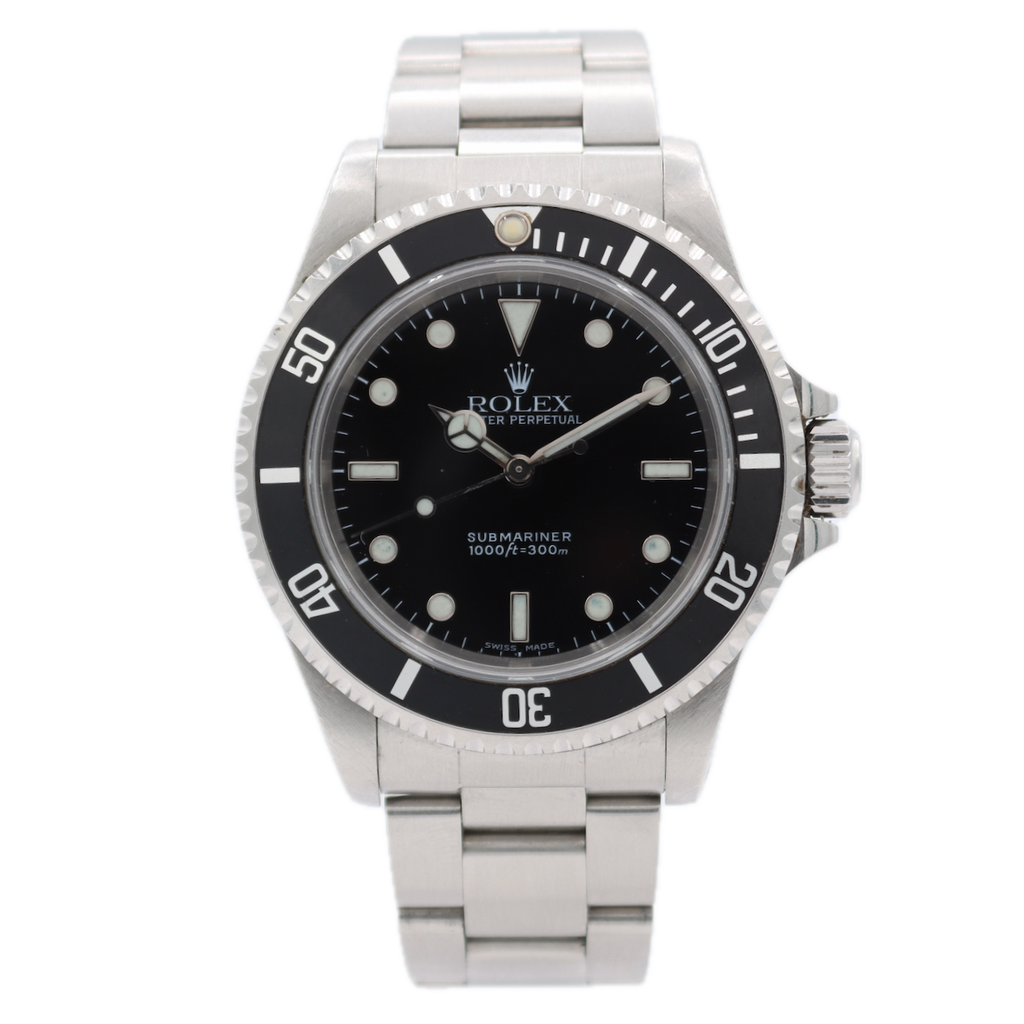 Vintage 39mm Rolex 14060 Submariner No Date Men's Automatic Wristwatch Steel
