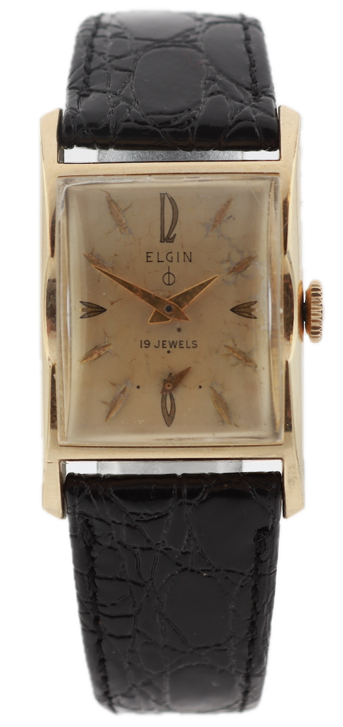 Vintage Elgin 9522YSS Arrow Men's Mechanical Wristwatch 732 USA Steel & 10k RGP