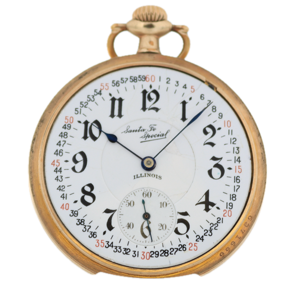 Antique 16s 1922 Illinois Sante Fe Special 21j Pocket Watch 806 25 Year GF