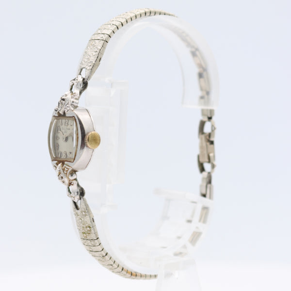 Vintage 14mm 1963 Bulova 2 Diamond Ladies Mechanical Wristwatch Swiss 10k RGP