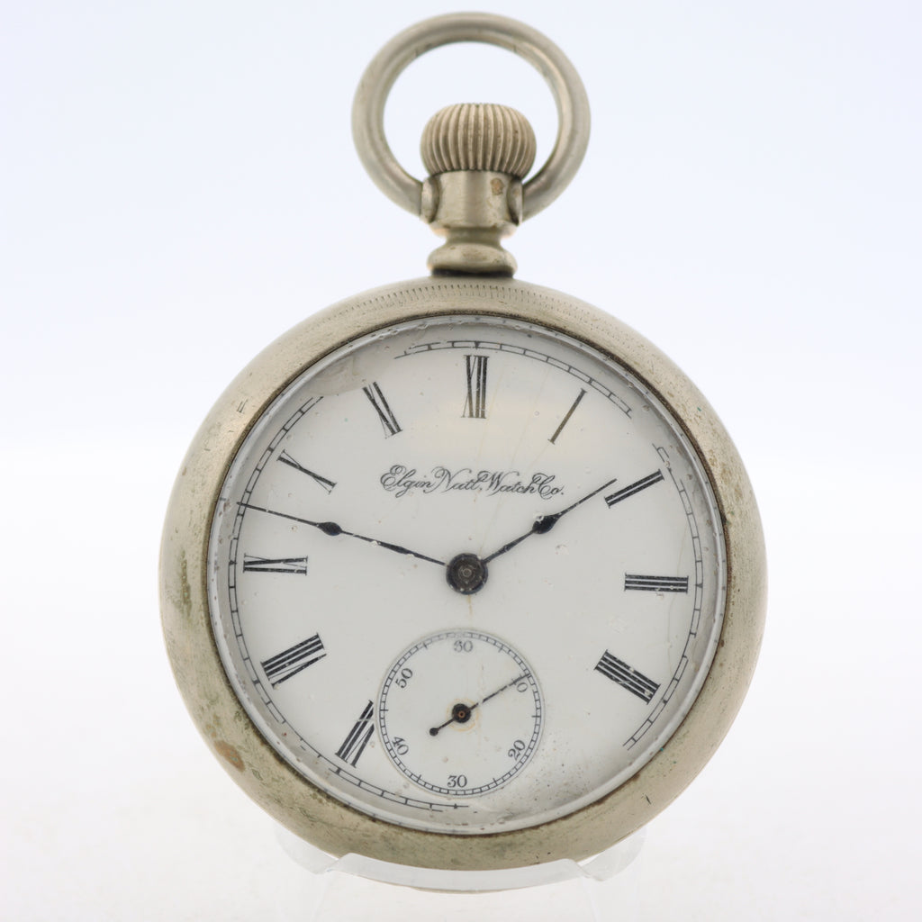 Antique 18s Elgin Mechanical Open Face Pocket Watch Grade 73 OresilverRunning