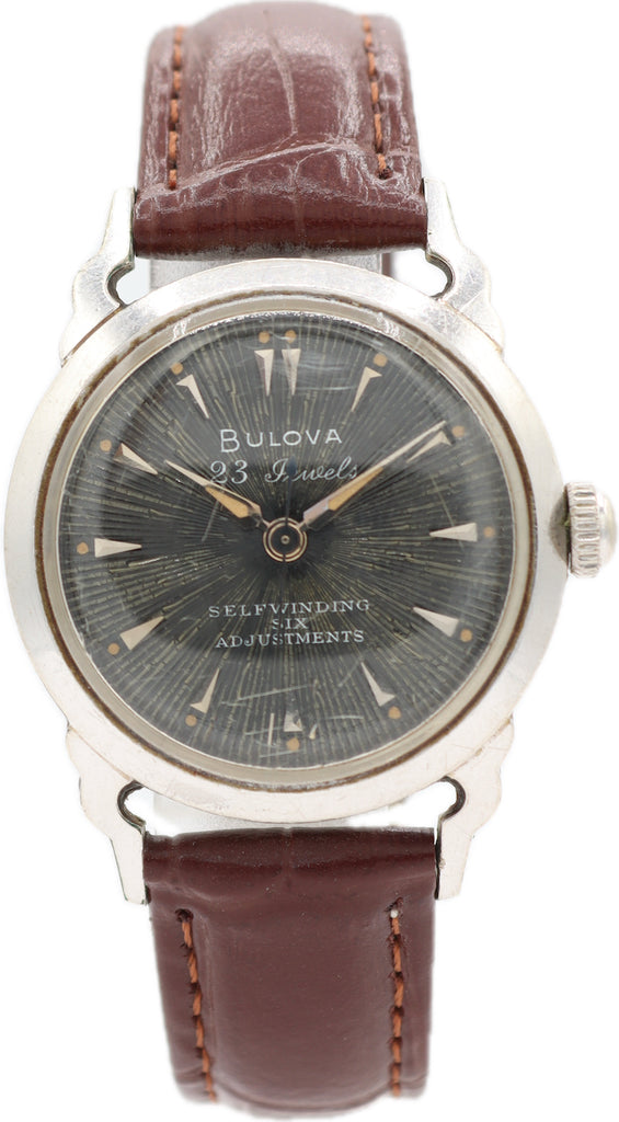 Vintage 31mm 1955 Bulova Dog Leg Lug 23 Jewel Men's Automatic Wristwatch USA