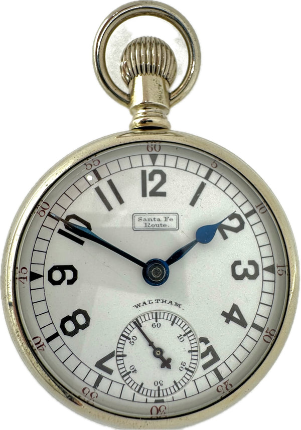 Antique 18S Waltham Santa Fe Route Pocket Watch Crescent St. w Rare Dial