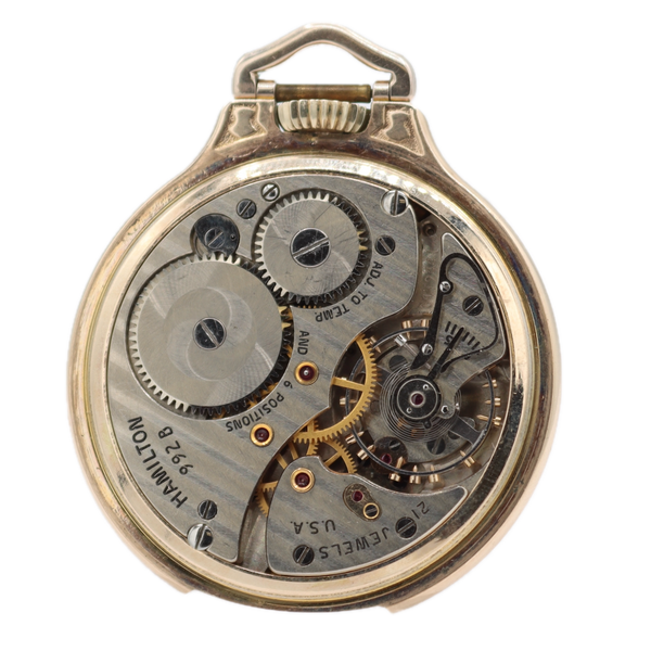 Vintage 16s Hamilton Railway Special Bar Over Crown 21 Jewel Pocket Watch 992B