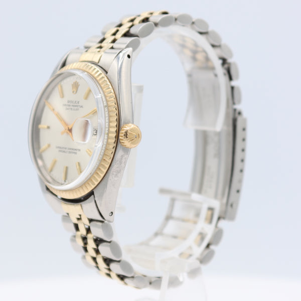 Vintage 36mm 1969 Rolex 1601 Datejust Men's Automatic Wristwatch Steel & 14k