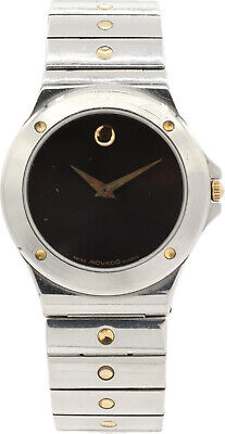 Vintage 34mm Movado 86.65.877 Museum Men's Quartz Wristwatch Swiss Steel