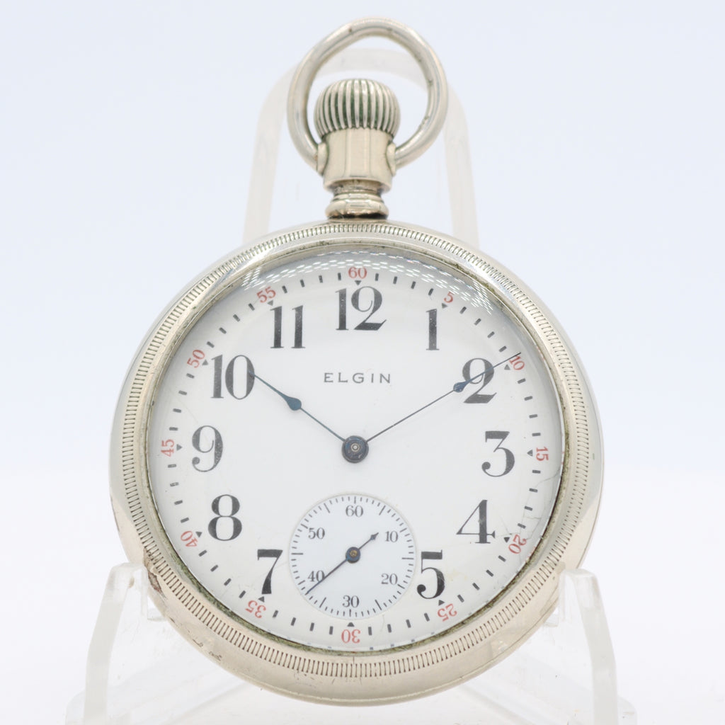 Antique 18s 1917 Elgin 7 Jewel Mechanical Pocket Watch 293 OresilverUSA