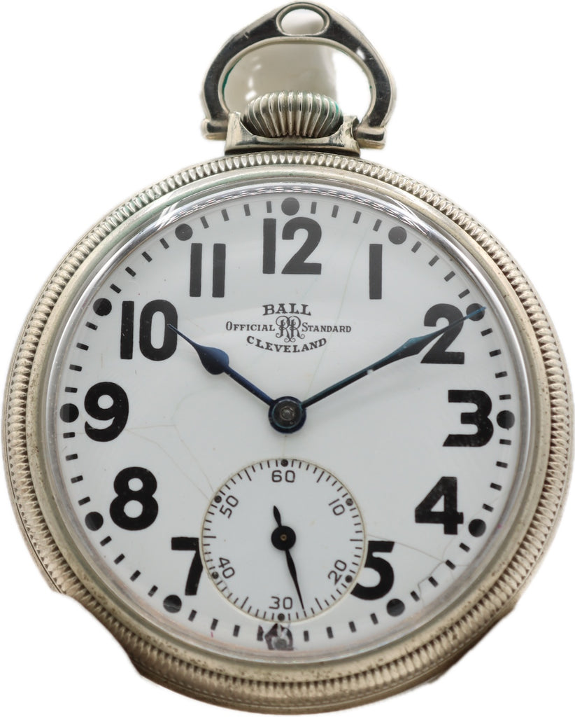 Antique 16S Ball Union Pacific Overland Case Railroad Pocket Watch Grade 999P