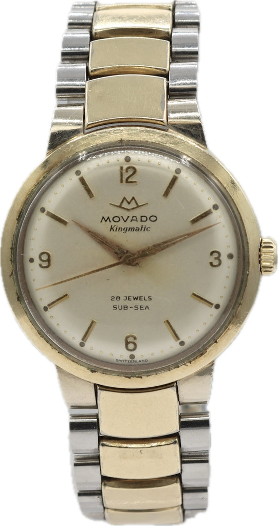 Vintage 34mm Movado Kingmatic Men's Automatic Wristwatch 531 14k GF w Bracelet