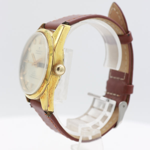 Vintage Pierce 2199-2 Intercosmos Men's Automatic Wristwatch 4033 Gold Tone