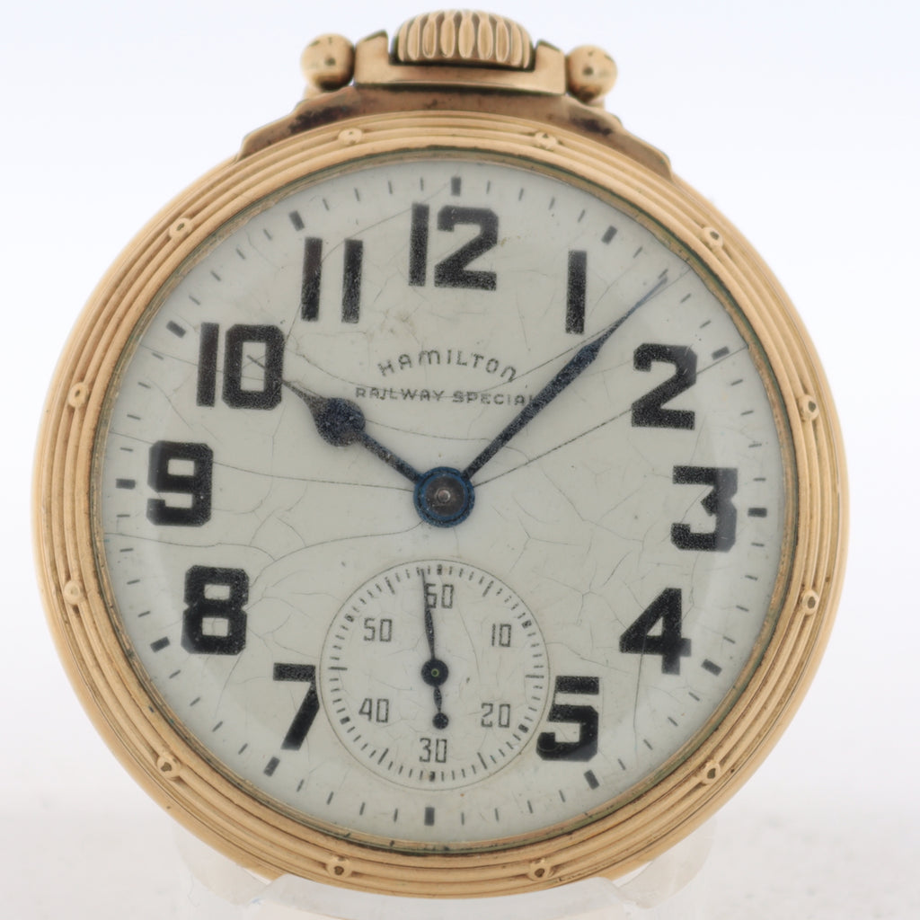 Vintage 16s 1948 Hamilton Railway Special 21 Jewel Railroad Pocket Watch 992B
