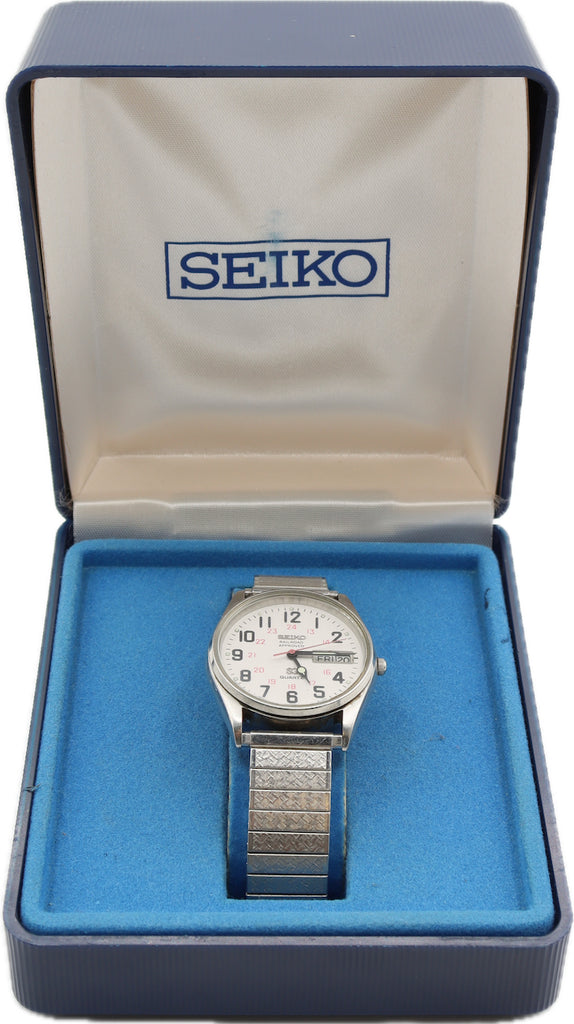 Vintage 34mm Seiko 8223-8049 Railroad Approved Men's Quartz Wristwatch 8223