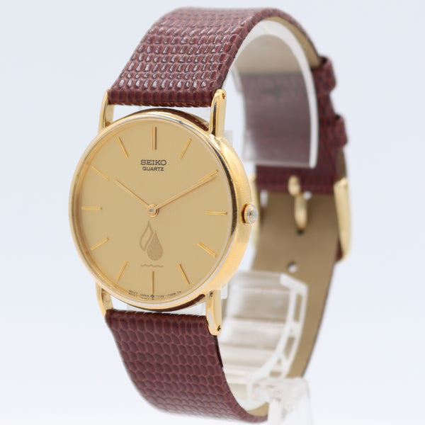 Vintage Seiko 5Y30-7009 Water Drip Logo Men's Quartz Wristwatch Japan Dress