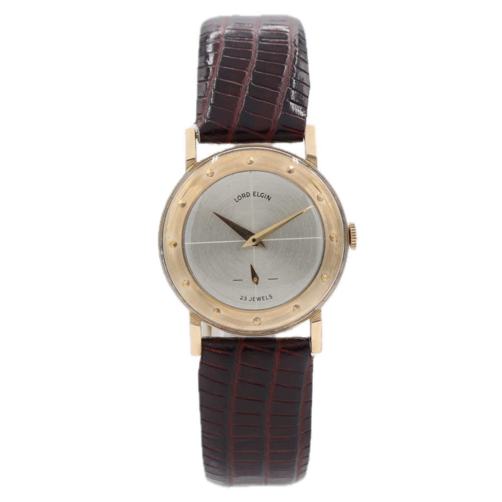 Vintage Lord Elgin 7618-YSB Continental Men's Mechanical Wristwatch 718 14k GF