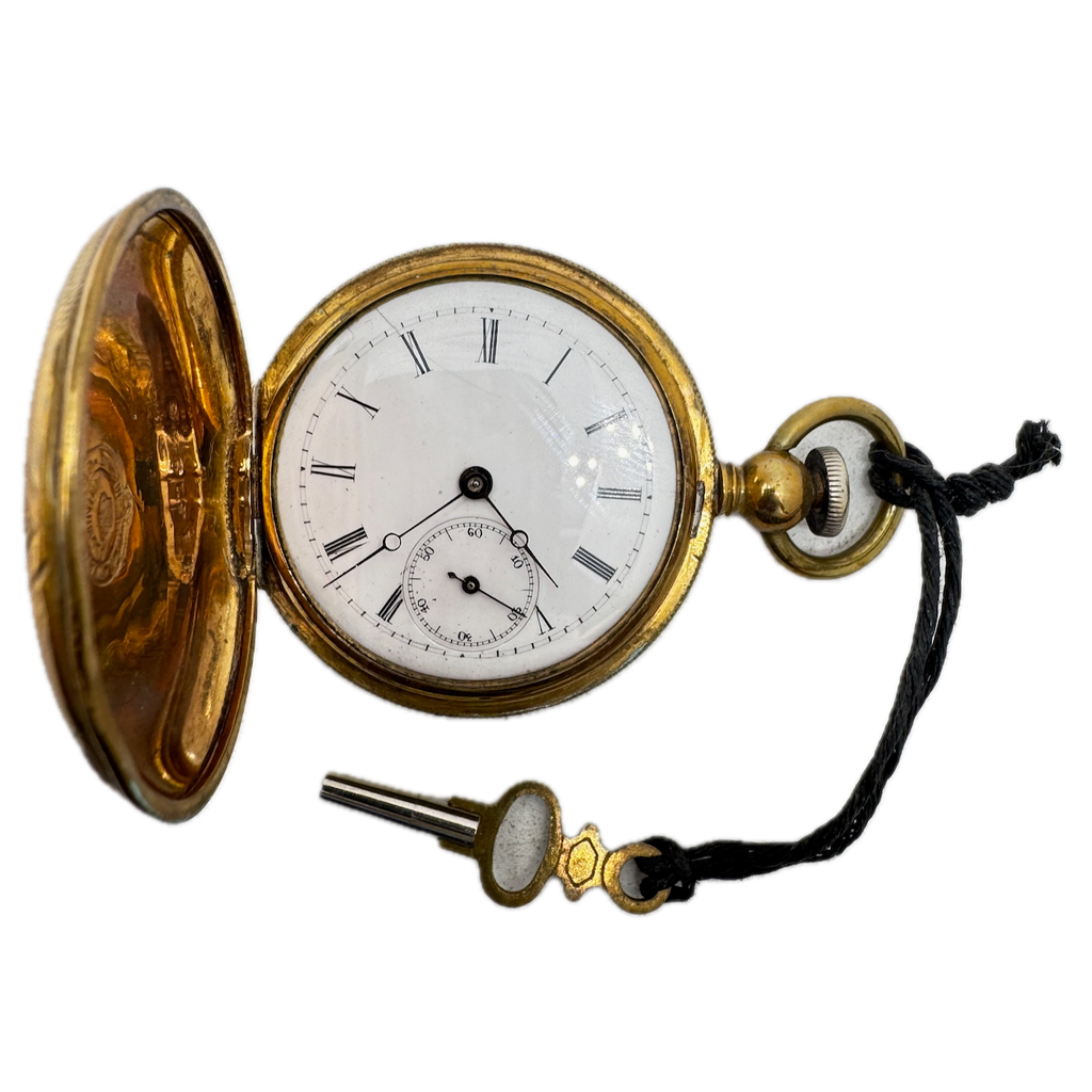 Antique 6s The European Watch Cylinder Escapement Hunter Pocket Watch Swiss