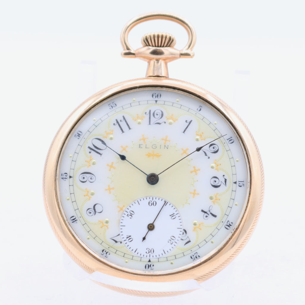 Antique 12s Elgin Multicolor 7 Jewel Mechanical Pocket Watch 197 Gold FIlled