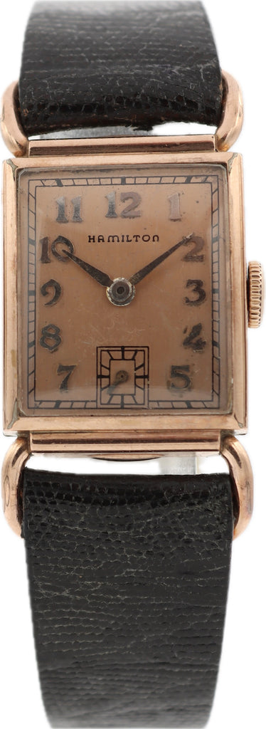 Vintage Hamilton Essex Men's Mechanical Wristwatch 980 10k GF Coral Gold Tone