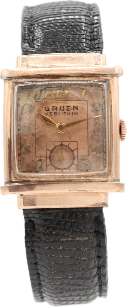 Vintage Gruen 431-472 Tophat Men's Mechanical Wristwatch Veri-Thin USA Rose GF