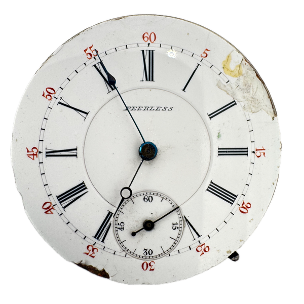 Antique 6s Peerless Mechanical Hunter Config. Pocket Watch Movement Swiss