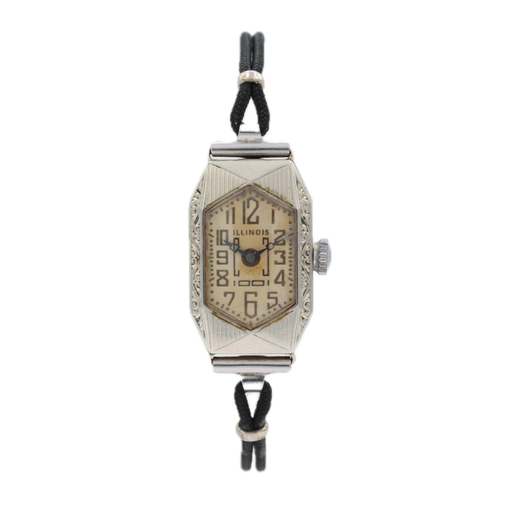 Vintage Illinois 153 Art Deco 17 Jewel Men's Mechanical Wristwatch 807 Nickel