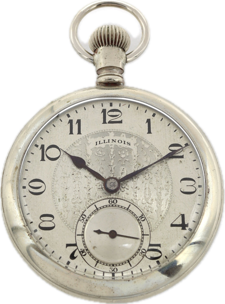 Antique 16 Size Illinois Salesman Mechanical Open Face Pocket Watch Grade 305