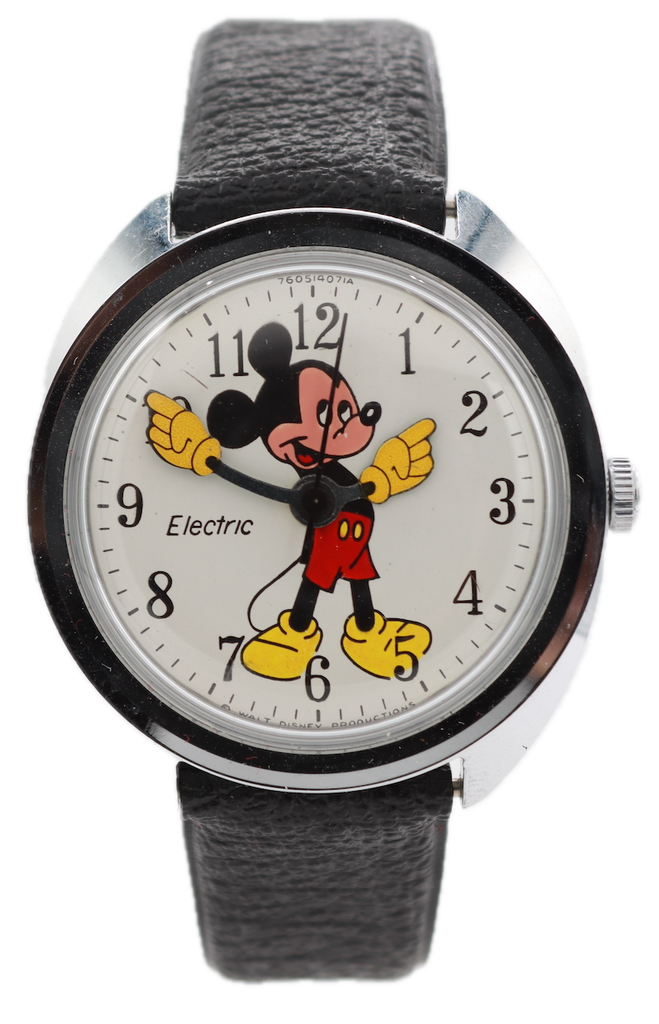 Vintage Timex Mickey Mouse Men's Electric Wristwatch USA Steel & ChromeFull Set