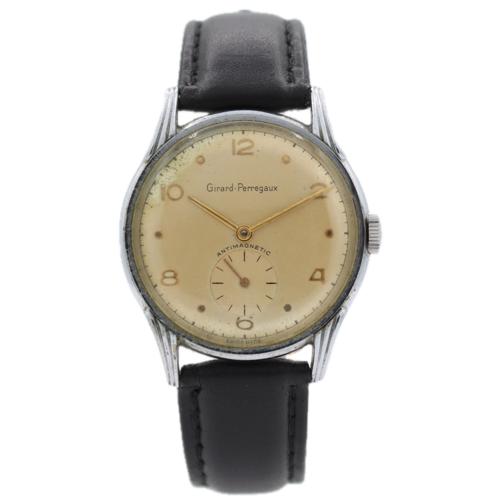 Vintage Girard Perregaux Antimagnetic Men's Mechanical Wristwatch Swiss Chrome