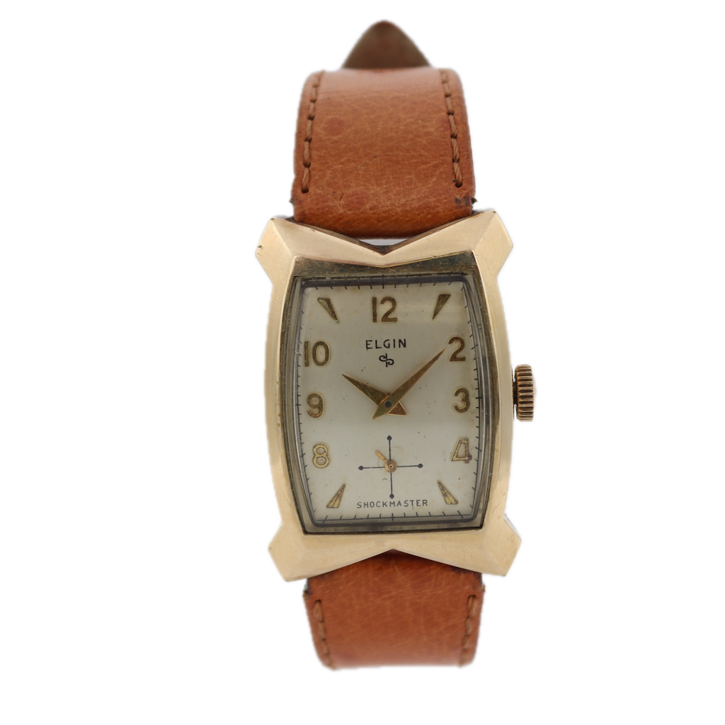 Vintage Elgin 9577 Shockmaster 17j Men's Mechanical Wristwatch 715 10k RGP