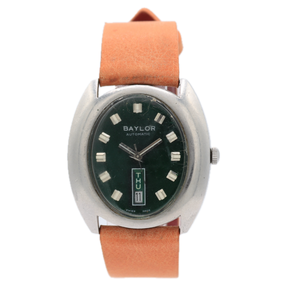 36mm Baylor AS 1906 Day Date EGG Men's Automatic Wristwatch A.Schild 1906 Steel