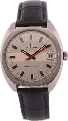 Vintage 37mm Hamilton Electronic 13 Jewel Men's Electronic Wristwatch 386 Steel