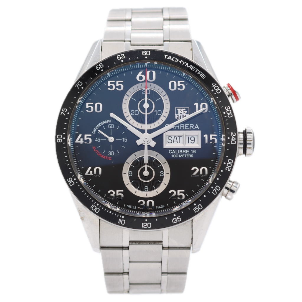 43mm TAG Heuer CV2A10.BA0796 Carrera Calibre 16 Men's Chronograph Wristwatch
