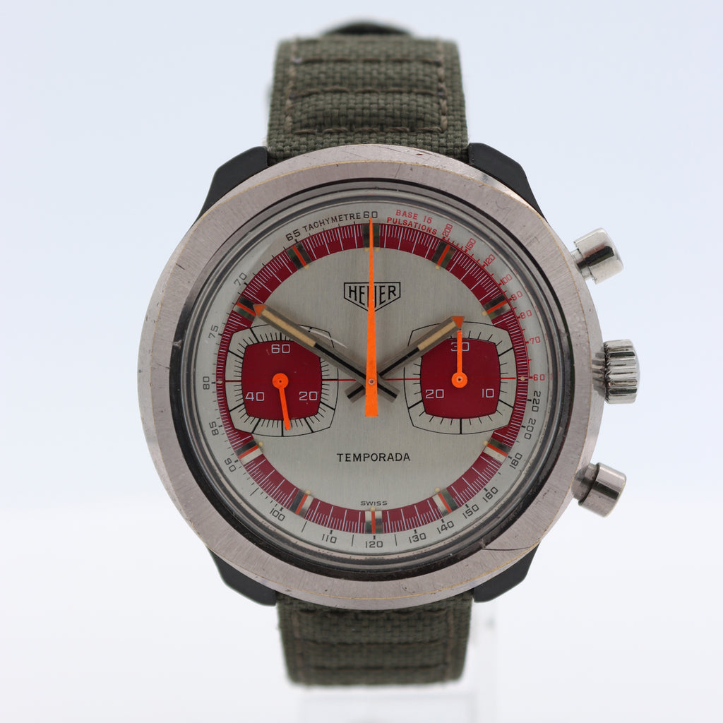 Vintage Heuer 733-809 Temporada Men's Chronograph Wristwatch Valjoux 7733 Steel