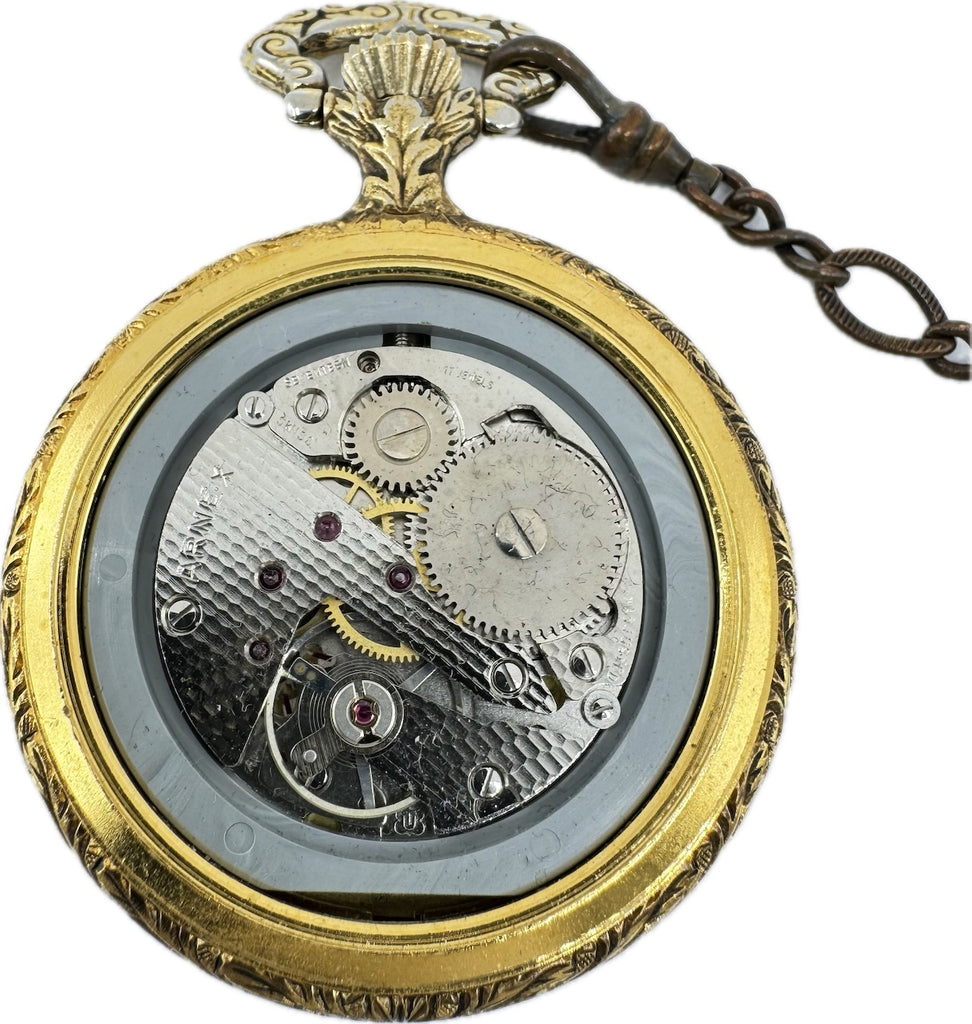 Vintage Arnex 17 Jewel Mechanical Hunter Pocket Watch w Fob Knife Ch thewatchpreserve