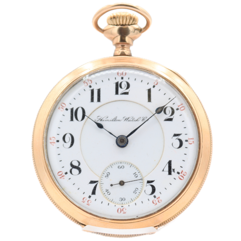 Antique 18s 1902 Hamilton 17 Jewel Mechanical Open Face Pocket Watch 936 USA