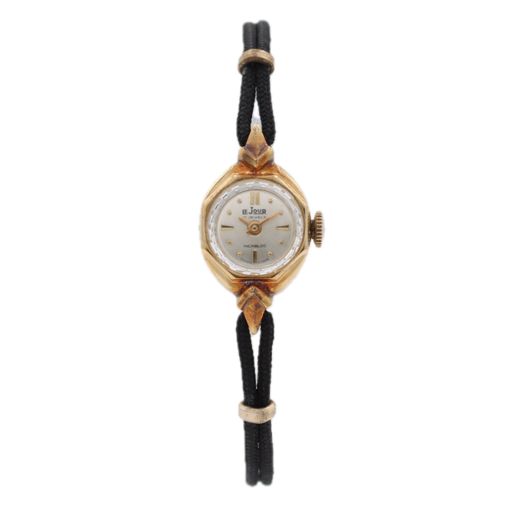 Vintage Le Jour Cocktail Ladies Mechanical Wristwatch AS 1677 Swiss 10k RGP NOS