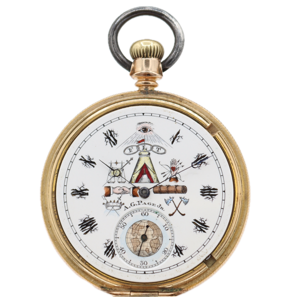 Antique 18s Elgin Odd Fellows FLT Mechanical Pocket Watch 93 Gold FIlled