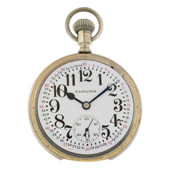 Antique 16s 1913 Hamilton Salesman Case 17 Jewel Mechanical Pocket Watch 974