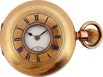 Antique 14 Size Waltham Bond St. Mechanical Demi HunterPocket Watch Gold Filled