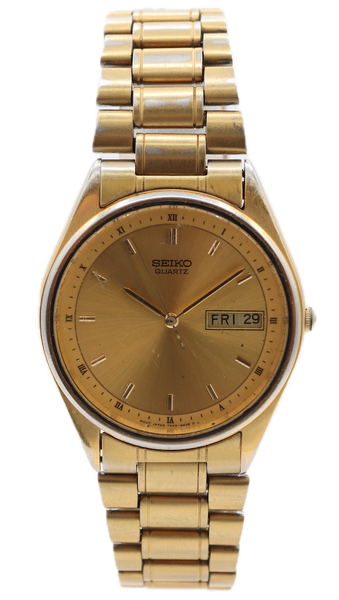 Seiko 7N43-7A50 Day-Date Men's Quartz Wristwatch 7N43 Japan Steel