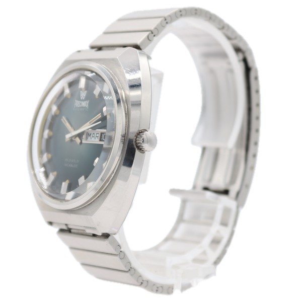 38mm Precimax Day Date 25 Jewel Men's Automatic Wristwatch ETA 2789 Swiss Steel