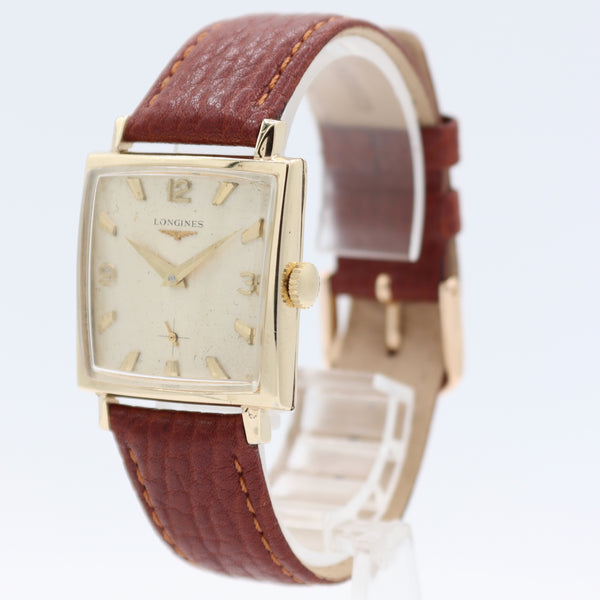 Vintage 1960 Longines Clam Shell Dial Men's Mechanical Wristwatch 370 10k GF