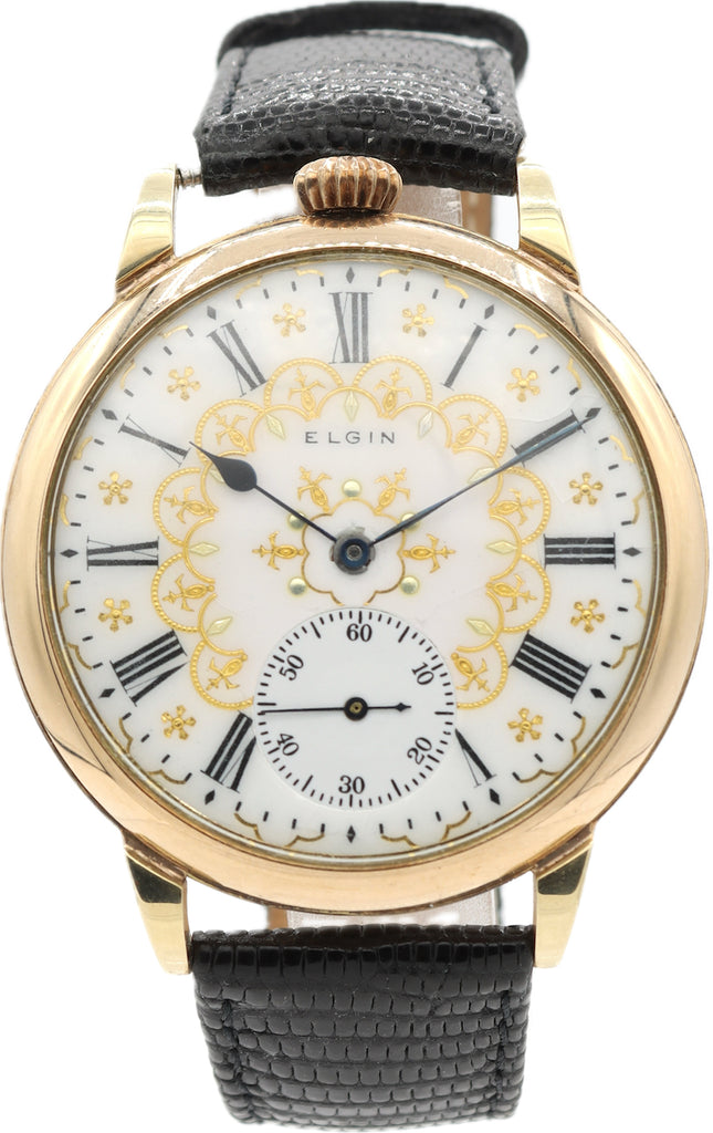 Elgin Converted Marriage Watch w Multicolor Dial Men's Mechanical Wristwatch