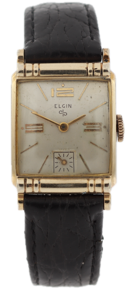 Vintage Elgin 6519 Art Deco Men's Mechanical Wristwatch 673 USA Steel & 10k RGP