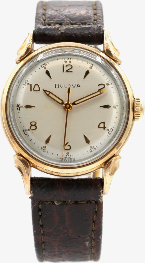 Vintage 31mm 1953 Bulova Water Tite Men's Mechanical Wristwatch Gold Plated