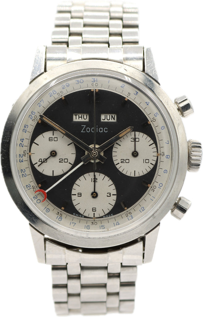 Vintage Zodiac 832 884 Carrera Styl Men's Triple Date ChronographWristwatch 723