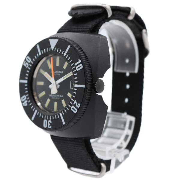 Vintage 45mm 1970 Aquastar Glasstar 25j Men's Automatic Wristwatch AS2063 Swiss