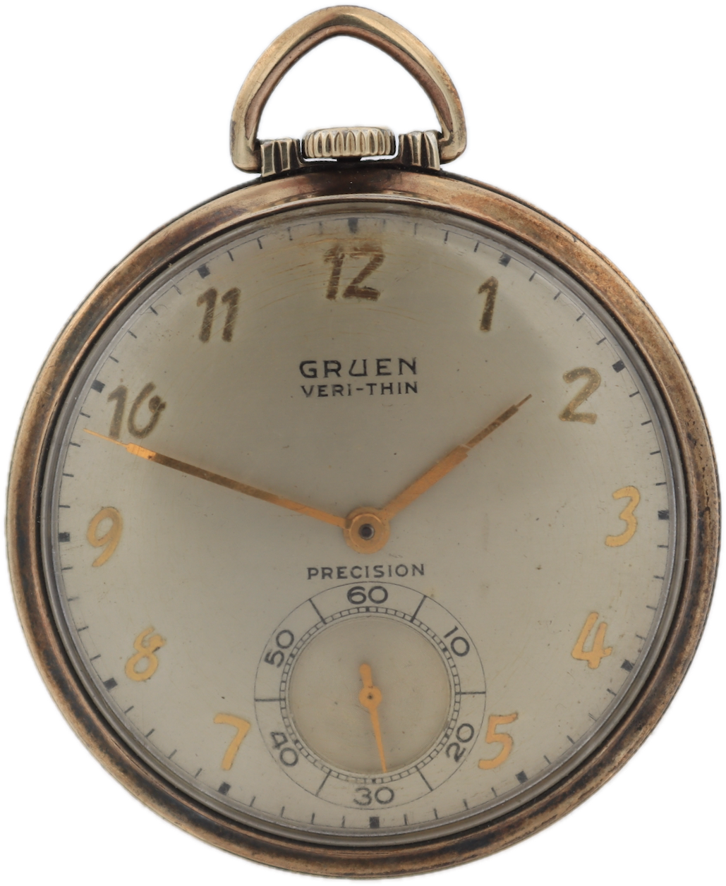 Antique 43mm Gruen Veri-thin Precision 17 Jewel Pocket Watch