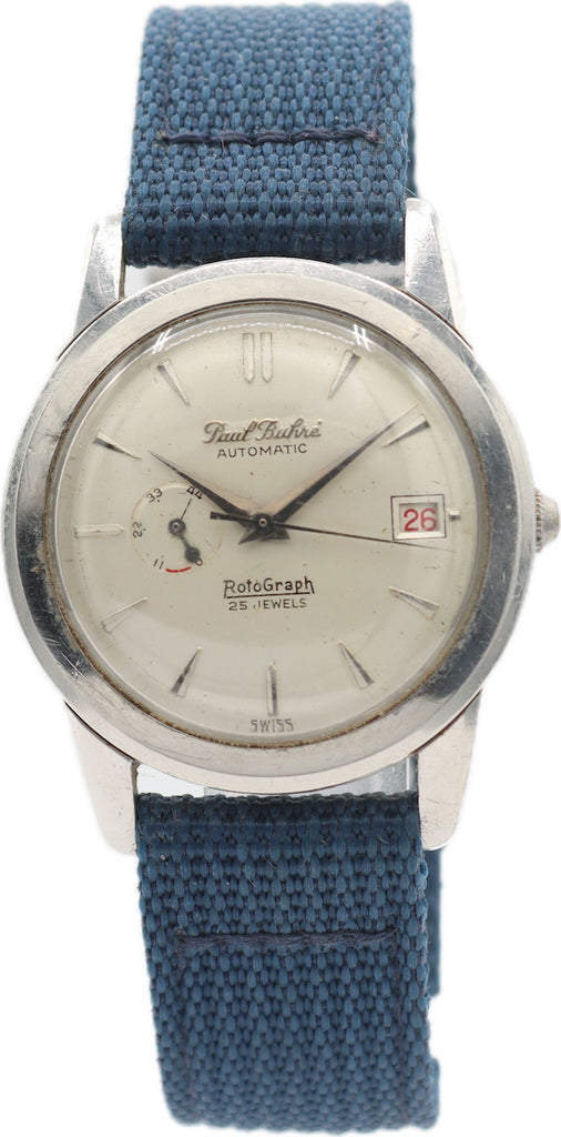 Vintage Paul Buhre Rotograph Power Reserve Men's Automatic Wristwatch 760 Steel